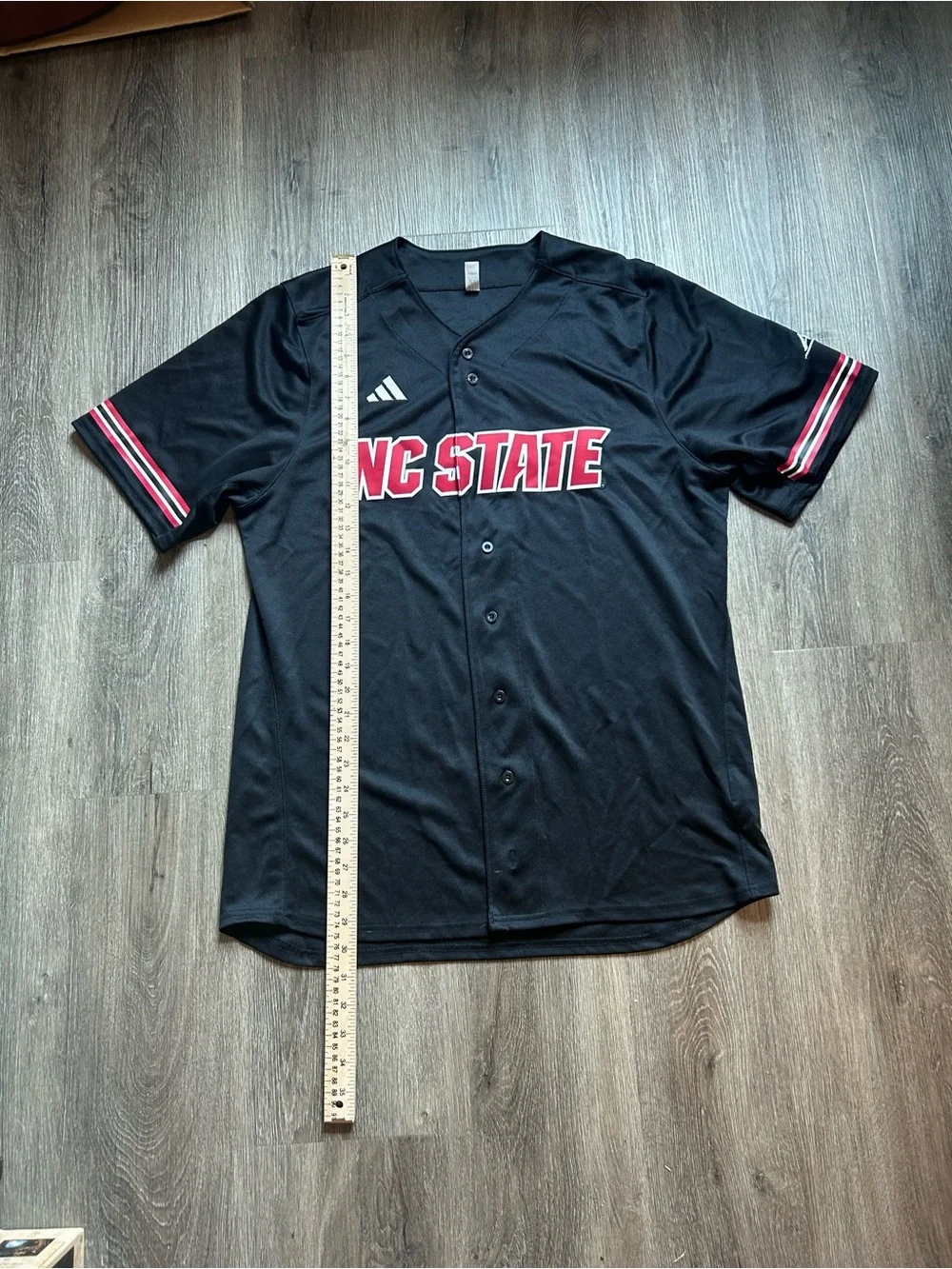 Men’s Large Adidas NC State Wolfpack Baseball Jersey Embroidered NCAA Black